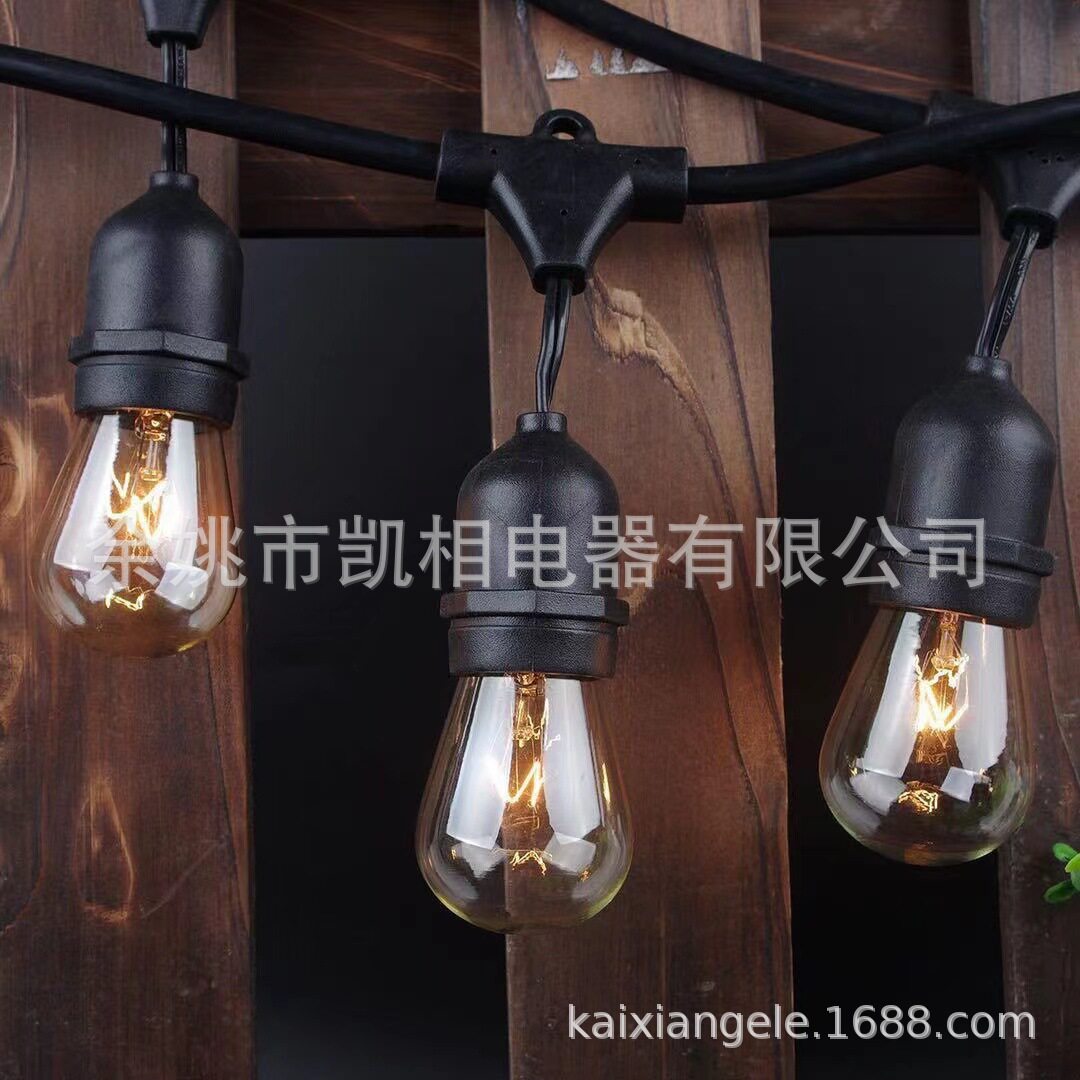 工厂批发E27欧规认证灯串灯户外庭院防水灯阳台挂灯花园布置装饰