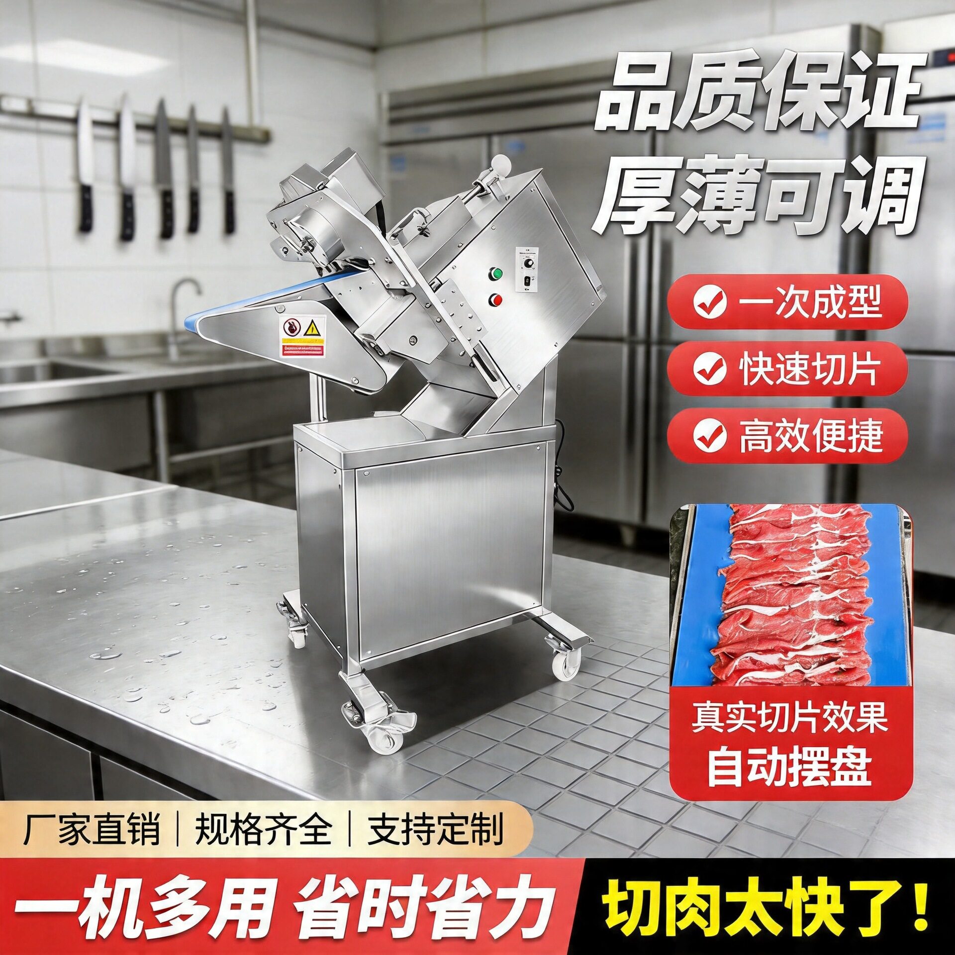 切肉机商用小型鸡胸肉严选品开片机里脊肉片全自动鲜肉电动切肉机
