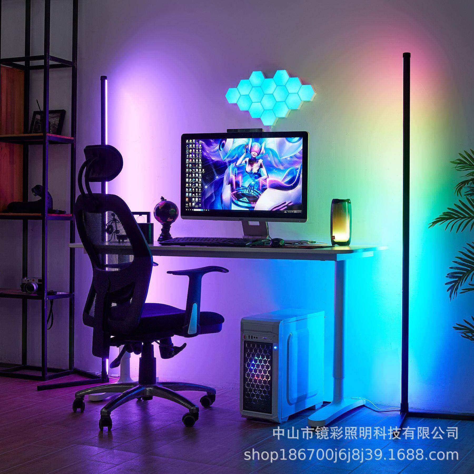 七彩拾音节奏灯电竞桌面幻彩RGB光污染落地灯游戏音乐随动氛围灯