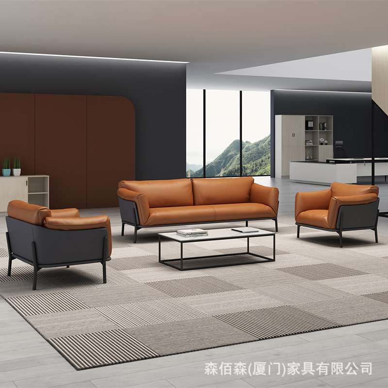 新款创意办公沙发茶几组合店铺面接待室简约现代家用厦门办公家具