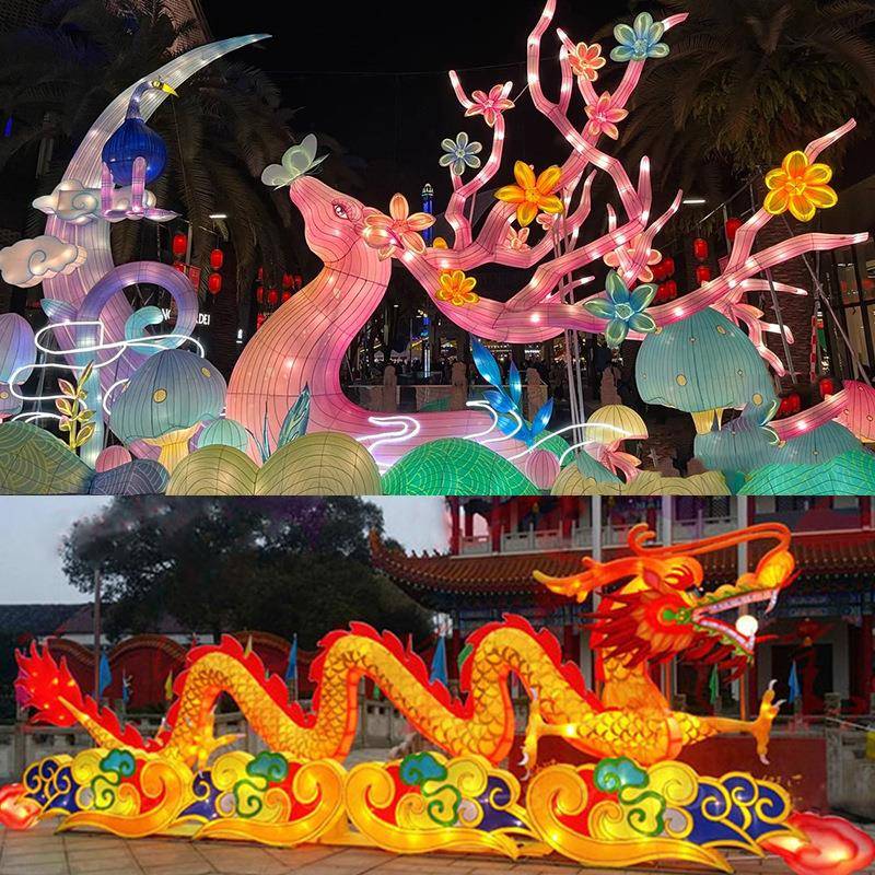 浙江花灯山海经神奇动物彩灯异兽春节元宵节大型节日主题灯会制作