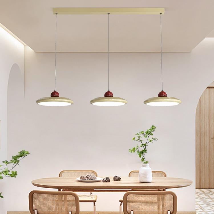 床餐厅吊灯代简约创意饭474厅灯头餐小吊灯法式奶油风飞碟吧台现