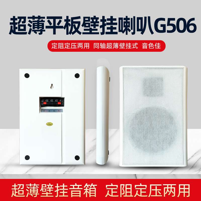 G506超薄壁挂式喇叭定压定阻两用挂墙平板音响背景音乐广播音箱