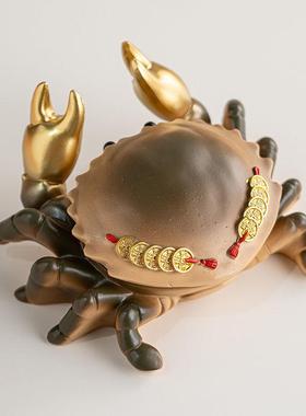 螃蟹烟灰灰缸家用客创意可带盖防飞烟爱缸办公室高厅端个XBW性烟