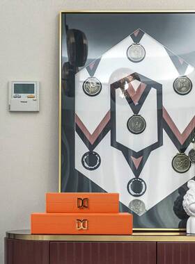 厂家简QUD约中新木艺PU装饰盒摆件样式板房衣帽间皮创意家居软装