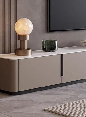 全型木意式极简岩板电视柜实茶几烤组合玻璃门漆落地CCN大小户客