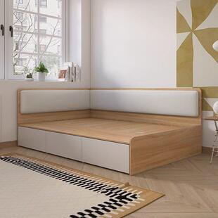 现代简约钉制储物床ZYH抽式收纳户床软包隐藏式榻板式小型拉卧室