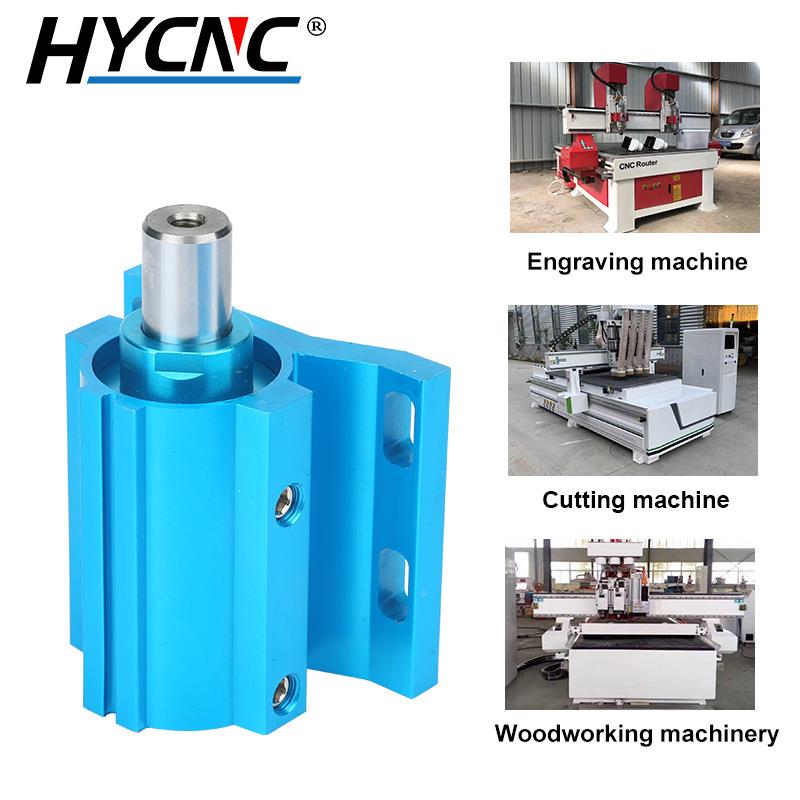 雕刻613机位气缸境货跨源蓝色烤漆款飞带机缸自动定上下料法兰气