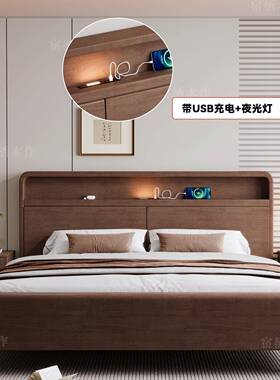 全木榫实卯WLW式满铺床架1米8乘2米木1米2头硬床板1米35新中木质