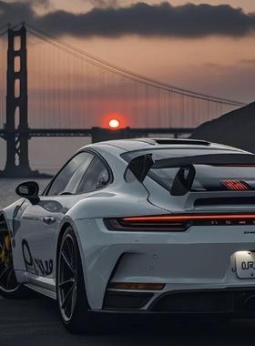 汽车画主题墙面装饰画赛壁博朋FCQ带克风电竞房挂灯画卧室发光跑