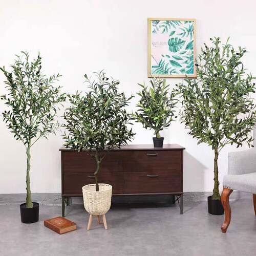 仿真绿植盆栽001仿橄树榄客落厅地假树大型植物室内装真饰带盆摆