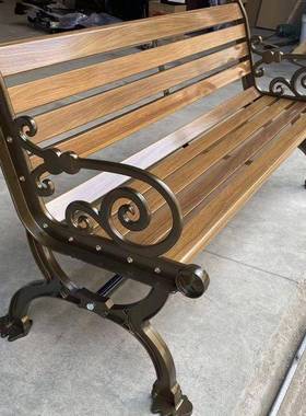 公园椅户外长椅防台AIG腐木塑木长条子休闲广场阳庭院园凳林室靠