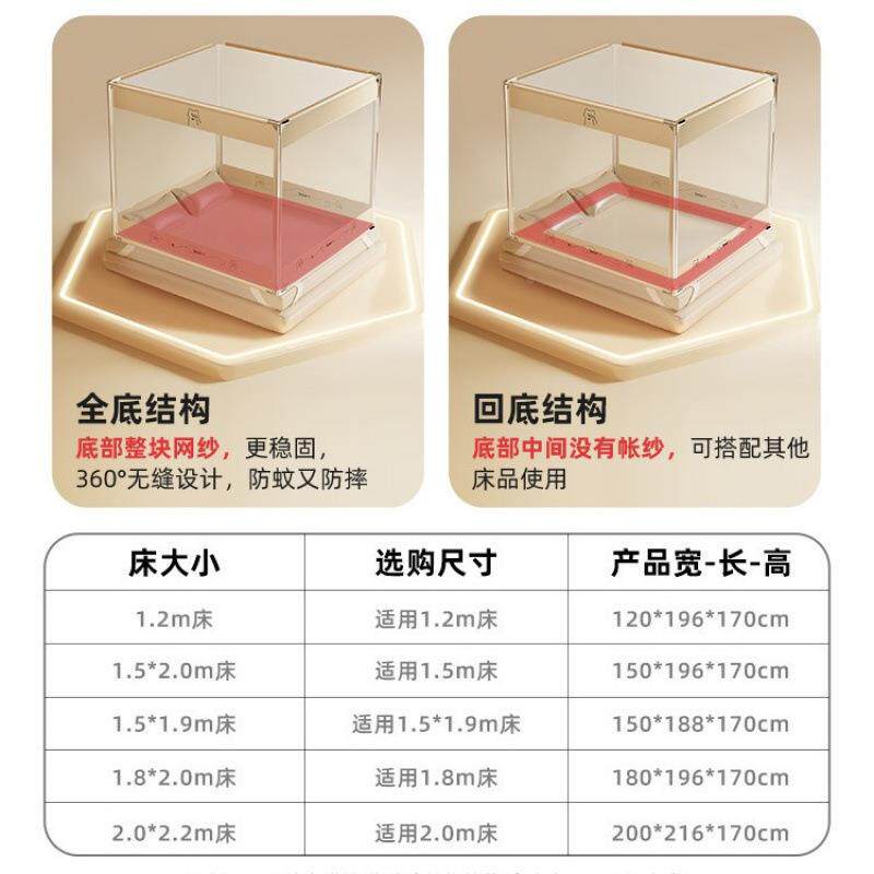 防摔HTz8QtKy蚊床帐家用2全025新款卧室免安装蒙古儿童婴儿防包止