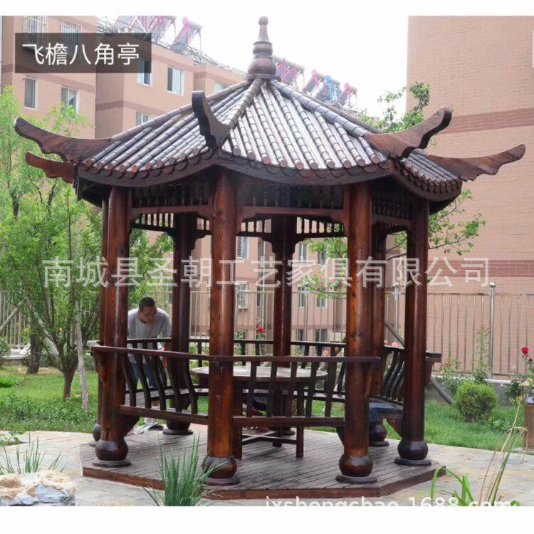 户外防腐木凉亭景观葡萄架实木亭子工程设计安装仿古防腐新中式