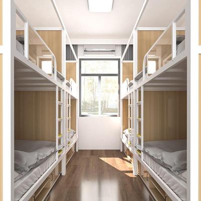 生寝室上下铺铁0000高低寓两连体四人位封板双学层青旅民宿钢床木