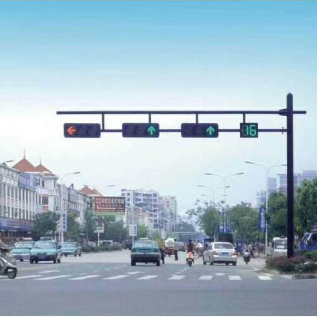 咨询卖家镀锌悬交通设标志杆T型公交通安臂全施立柱标志杆路双悬