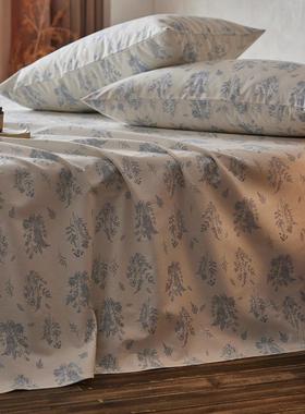 A类纯棉加厚老布床单单单件100棉亚麻棉麻床盖被学fxb宿舍粗三件