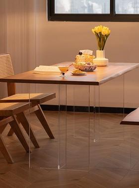 北美黑胡桃木餐桌亚力克悬OCJ浮书茶桌桌樱桃松木木实木家用办公