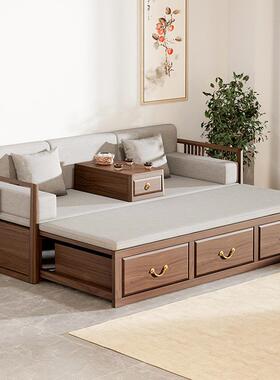 户新中塌式罗汉QDC床可伸缩全实木推体拉床折叠两用睡卧小型箱沙