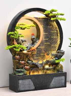 客厅流水摆件水财墙假OCY喷泉葫芦山生室内落地流幕水墙办公室装