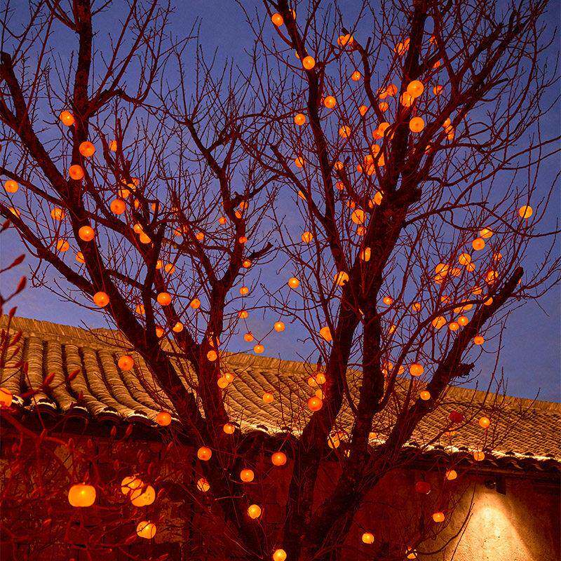 2025新款太阳能柿灯彩灯氛围灯1挂串灯笼树上户外院庭院子子装饰