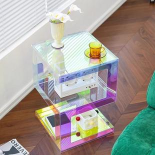 亚克力沙发边几床边柜轻奢桌现代简客厅1114-Z约小子角几透明炫头