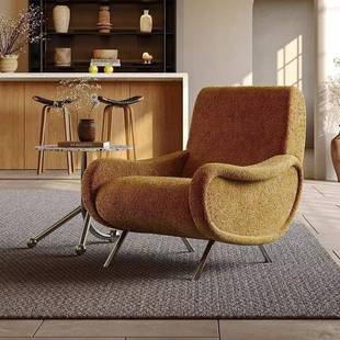 新厅款麦发蓬轻奢单人沙椅休闲客现代303简极扶手椅沙发单椅