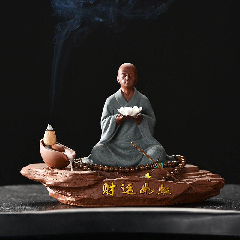 紫砂小沙弥茶宠摆件精品可养陶瓷和尚茶具茶桌茶盘茶台装饰工艺品
