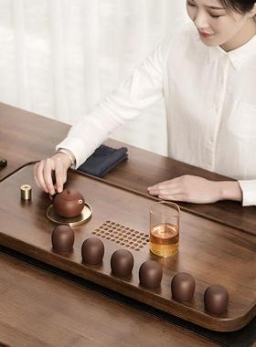 茶一实木家用简约轻奢现代沥水盘简易茶海小型抽屉条cp#35935储排