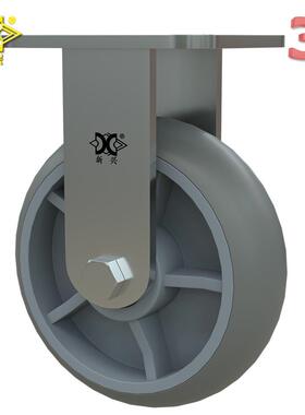 工厂重型6寸平顶TPR定轮静音定向轮布草车轮子房口车固定脚轮