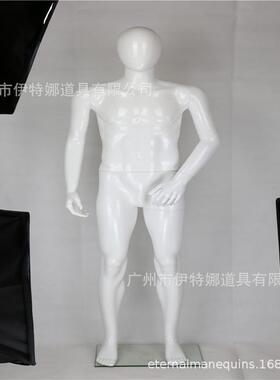 环保ABS新款男模特无头/有头黑色亮白橱窗模特