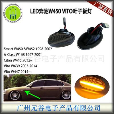 适用奔驰W450VITO威霆CITANW168W415W639W447叶子板转向灯