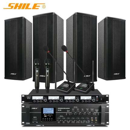 狮乐BX404中大型会议室音响套装壁挂音箱功放背景音乐音响设备