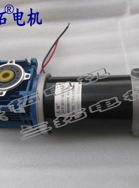 GW80170大扭矩涡轮蜗杆减速电机 直流12V  24V 带尾轴 可装编码器