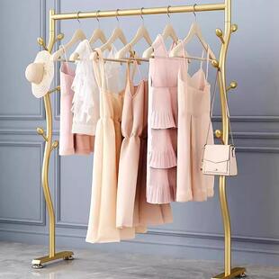 简易衣帽架落地卧室家用室内挂衣架客厅折叠阳台多功能挂包凉衣架
