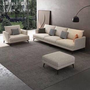 新款棉麻布艺沙发小户型现代简约客厅三人位直排防猫抓可拆洗沙发