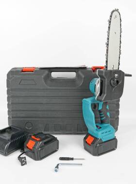 8寸锂电池电链锯园林修枝户外55485伐电木锯家用小型手持锂切割锯