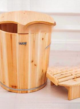4桶0CM浴高足桶脚泡169脚木桶洗盆实木木质足疗家用足浴桶加盖加
