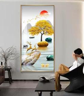 新中玄幻走廊过关道壁代画玄装饰画现简约式入户正对进SF811168门