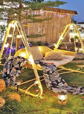 户外秋千吊椅篮藤家椅用懒人室内摇篮椅阳台吊庭院秋千双XNH人北