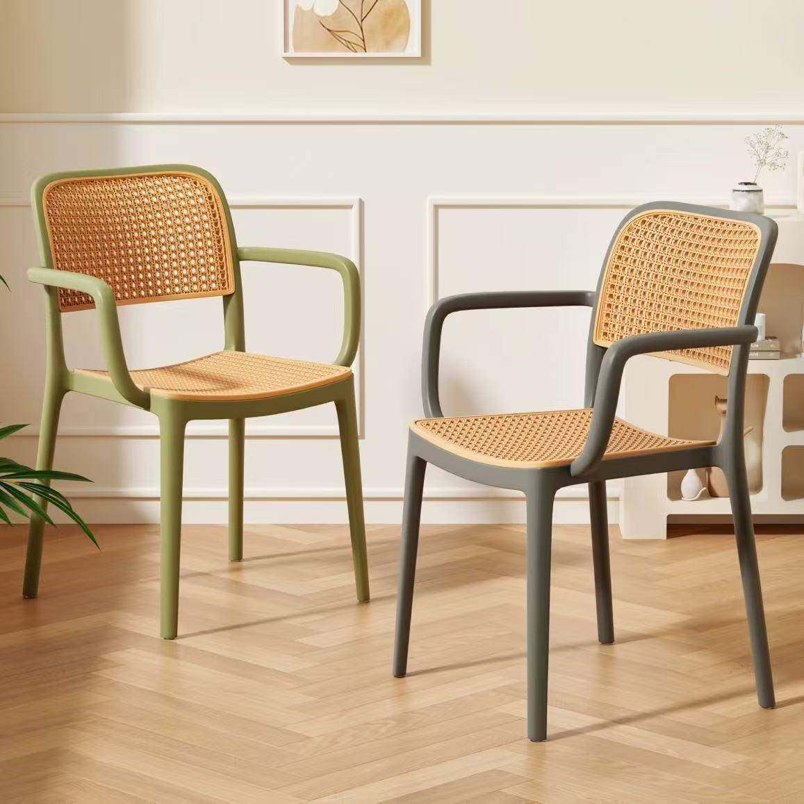 扶手塑料椅子家用餐椅靠背藤椅可叠放户外凳子阳台休闲透气藤编椅,工业油品/胶粘/化学/实验室用品,其他实验室设备,淘宝优惠券,粉丝福利购,淘宝优惠卷