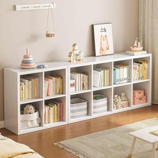 柜子储物柜书架置物架落地书柜家用收纳柜分层架八格柜矮柜格子柜