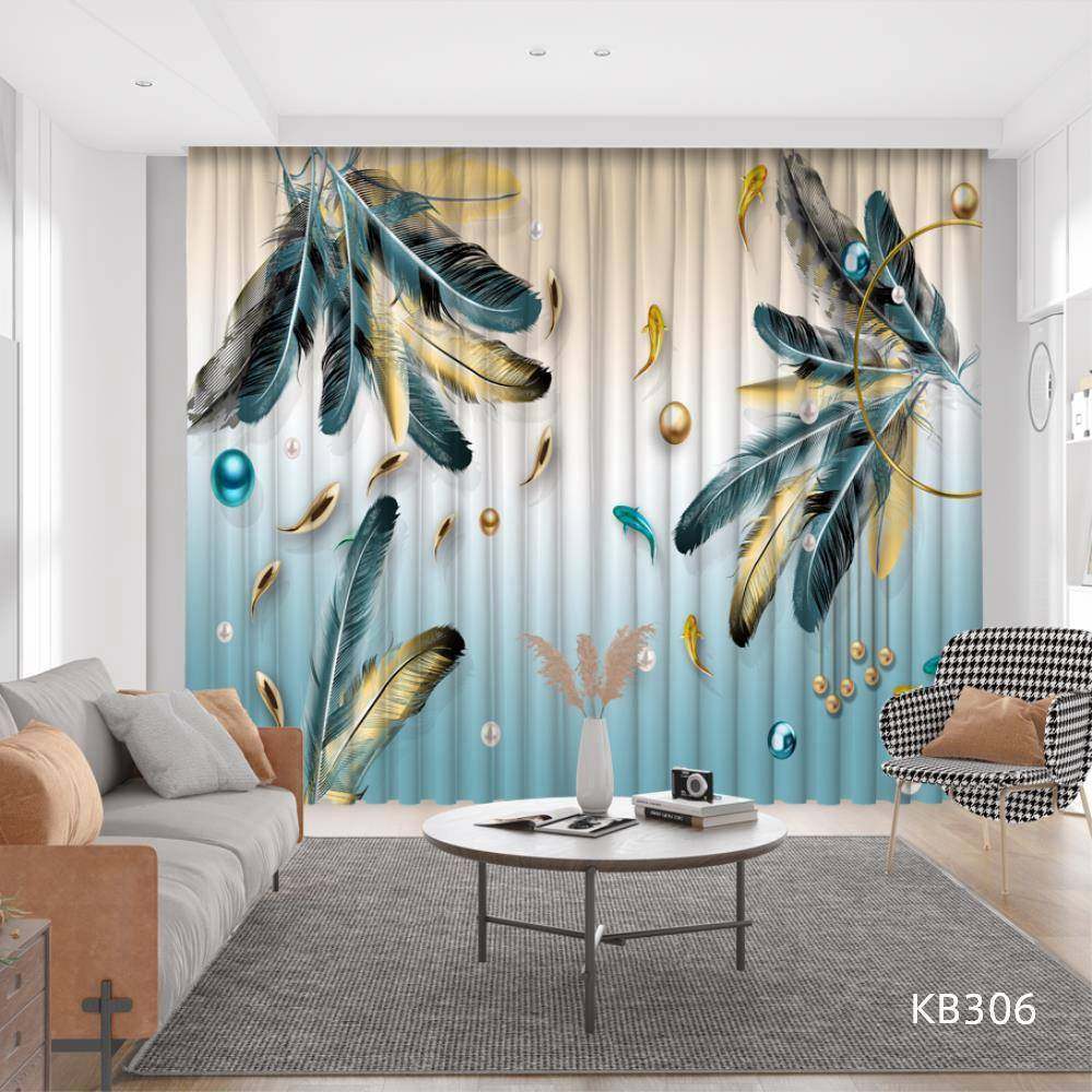 小清新北欧窗帘窗纱印花梦幻羽毛纱帘遮光卧室客厅飘窗麋鹿免打孔,纺织面料/辅料/配套,纺织机械配件,淘宝优惠券,粉丝福利购,淘宝优惠卷