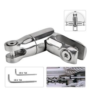 316不锈钢船锚旋转接头两节三节锚连接器适用6 12MM锚链 810