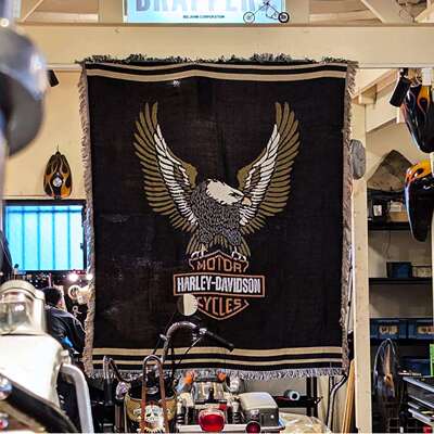 哈雷摩托HarleyDavidson风沙发毯ハーレーダビッドソン