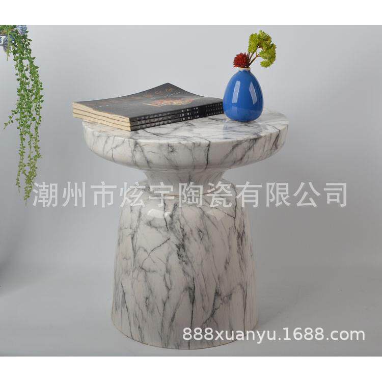 创意时尚客厅陶瓷白色大理石纹北欧现代家居简约陶瓷桌子摆件