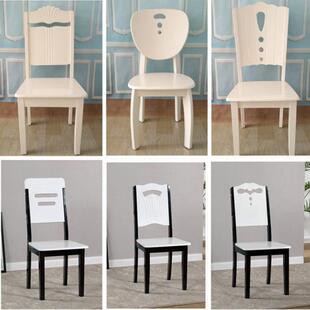 家用成人实木餐椅休闲凳子靠背椅子白色餐厅简约酒店餐桌经济