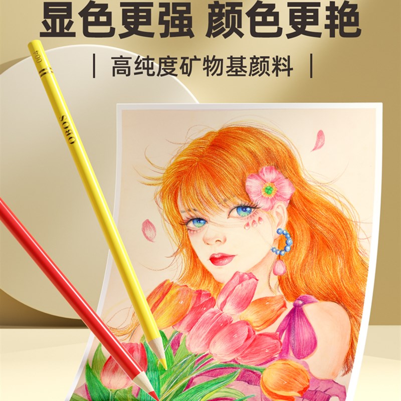专业200色水溶性油性彩铅美术生专用初中生笔儿童彩色铅笔绘画小