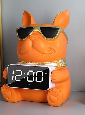 网红抽纸带时钟家用客创厅意轻662北欧奢简约现代法盒斗狗纸巾盒