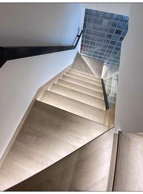 瓷砖弧边釉0121面通体踏大理石防滑仿木纹楼x梯瓷砖楼梯步砖70142